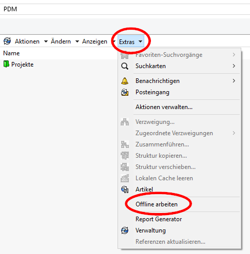 solidworks-pdm-wechsel-in-den-offline-modus